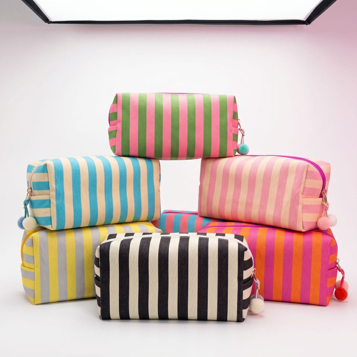 Cosmetic bag with colorful stripes LoungeYard — product view 2