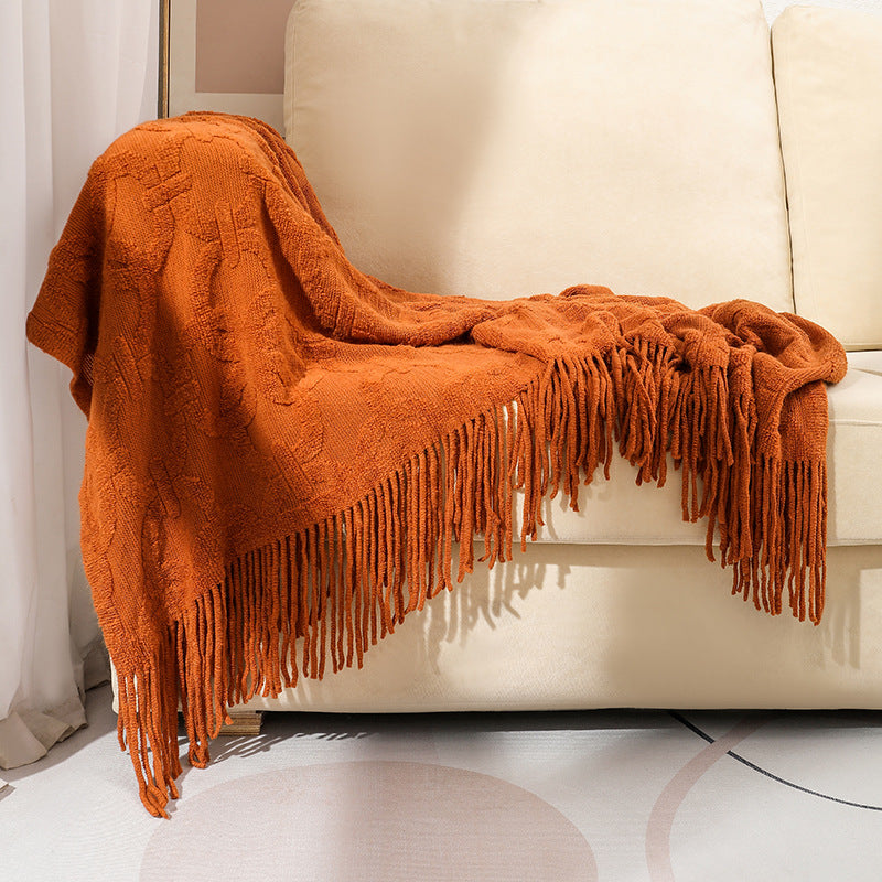 Textured Fringe Throw Blanket — product view 6