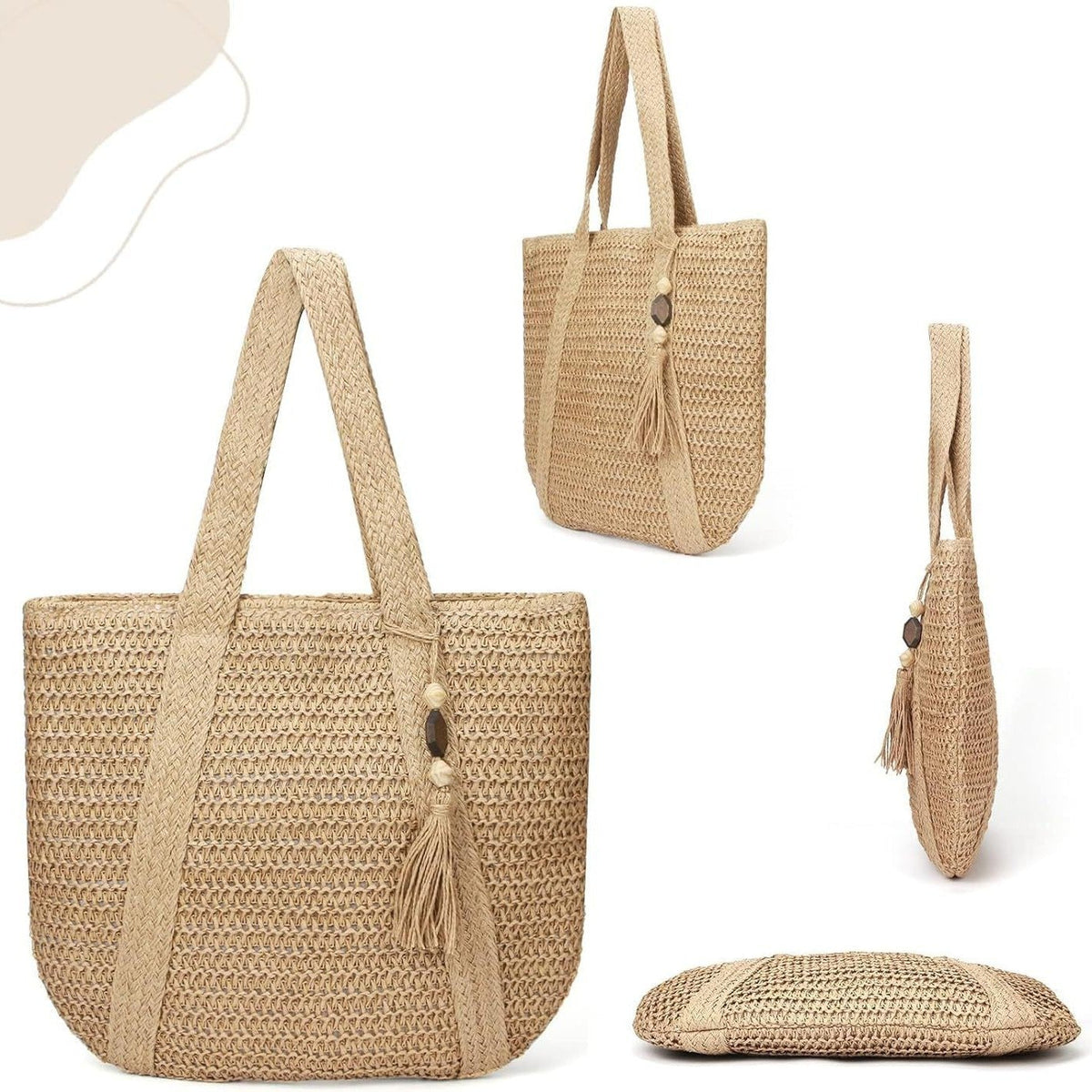 Spacious shopping bag with textured fabric pattern LoungeYard — product view 4