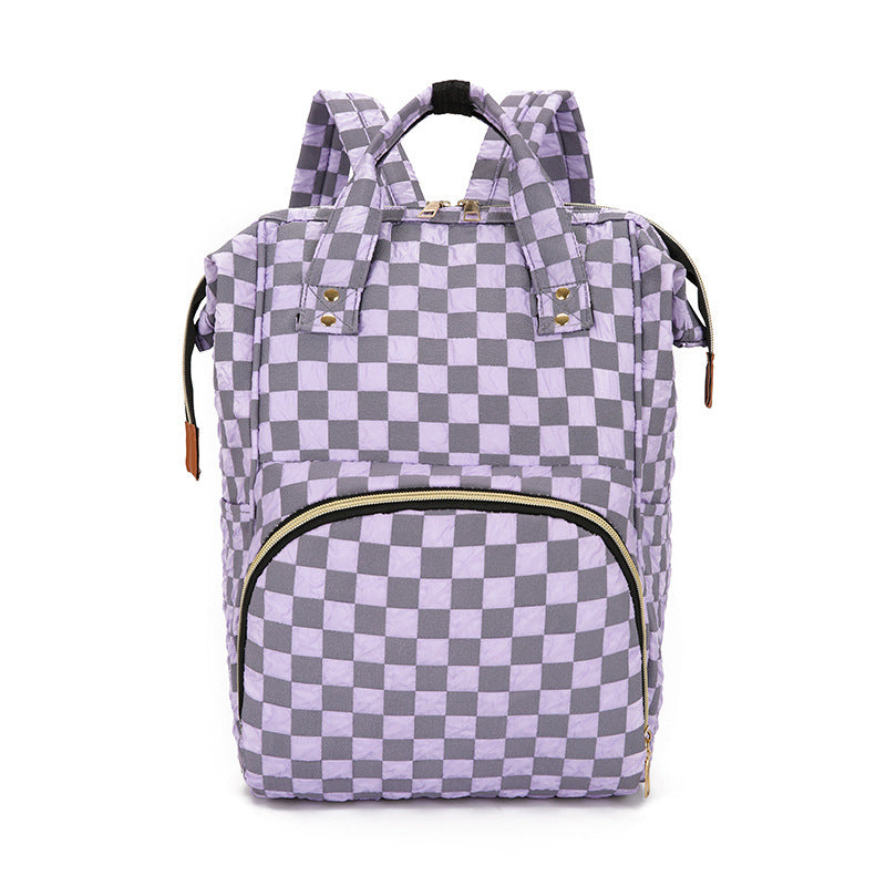 Checkered Patterned Backpack LoungeYard — product view 4
