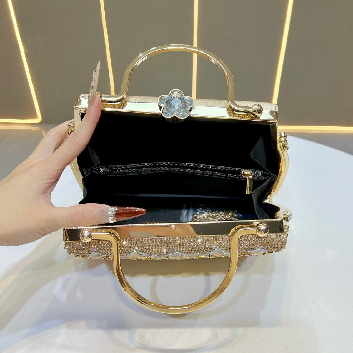 Crystal Embellished Evening Clutch — product view 3
