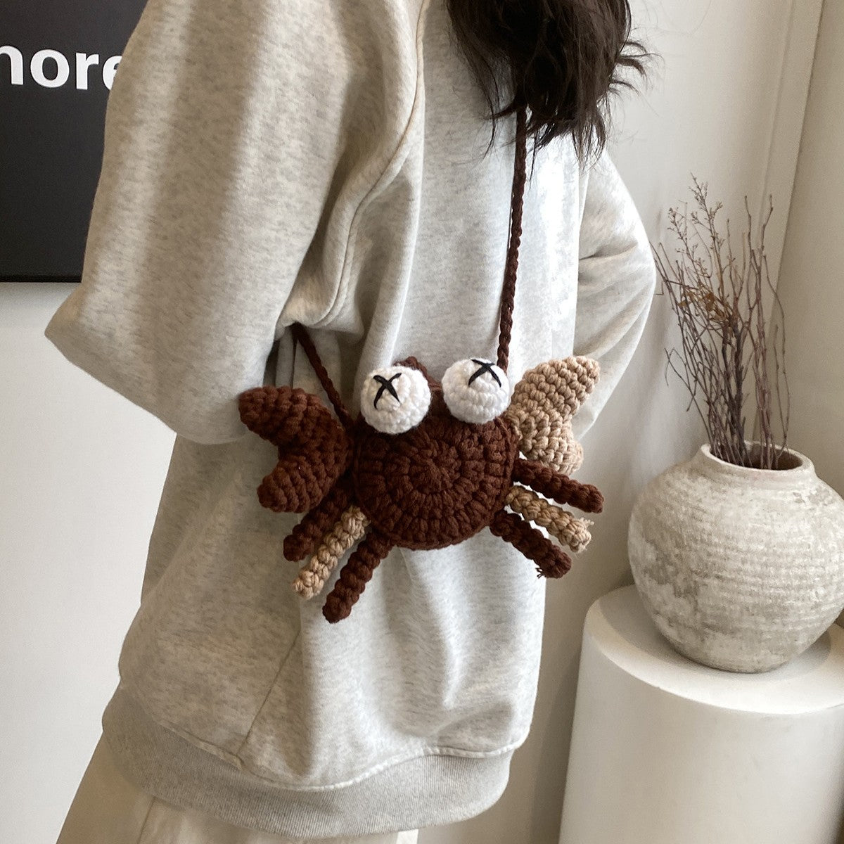 Crocheted Crab Character Backpack — product view 4