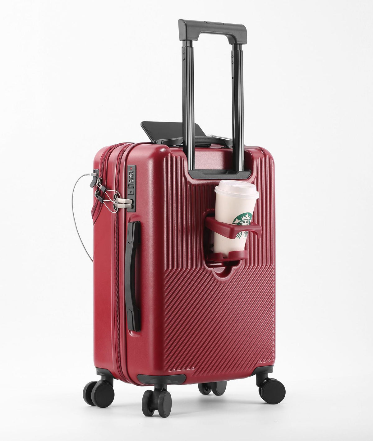 Unisex Smart Tech Compact Carry-On Suitcase LoungeYard — product view 3