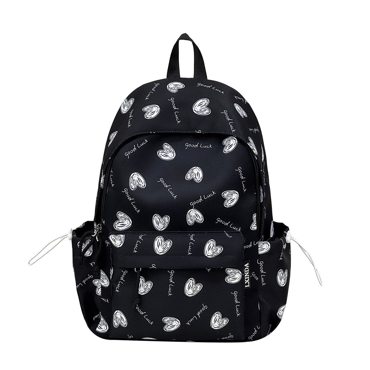 Heart-Pattern Casual Backpack LoungeYard — product view 1
