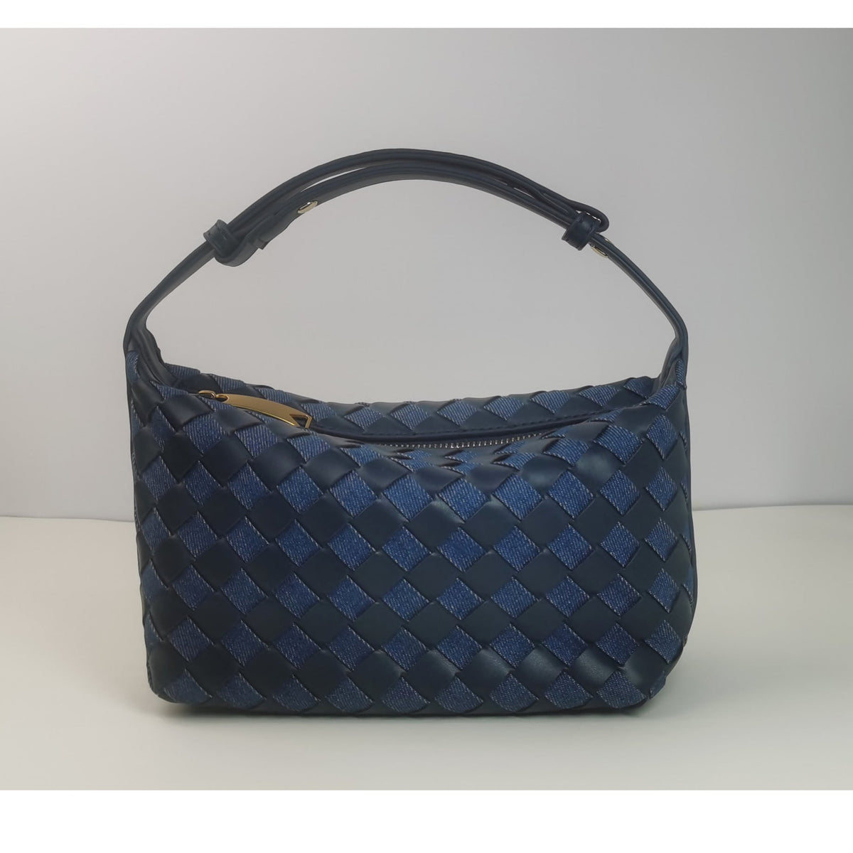 Woven Leather Satchel Bag LoungeYard — product view 2