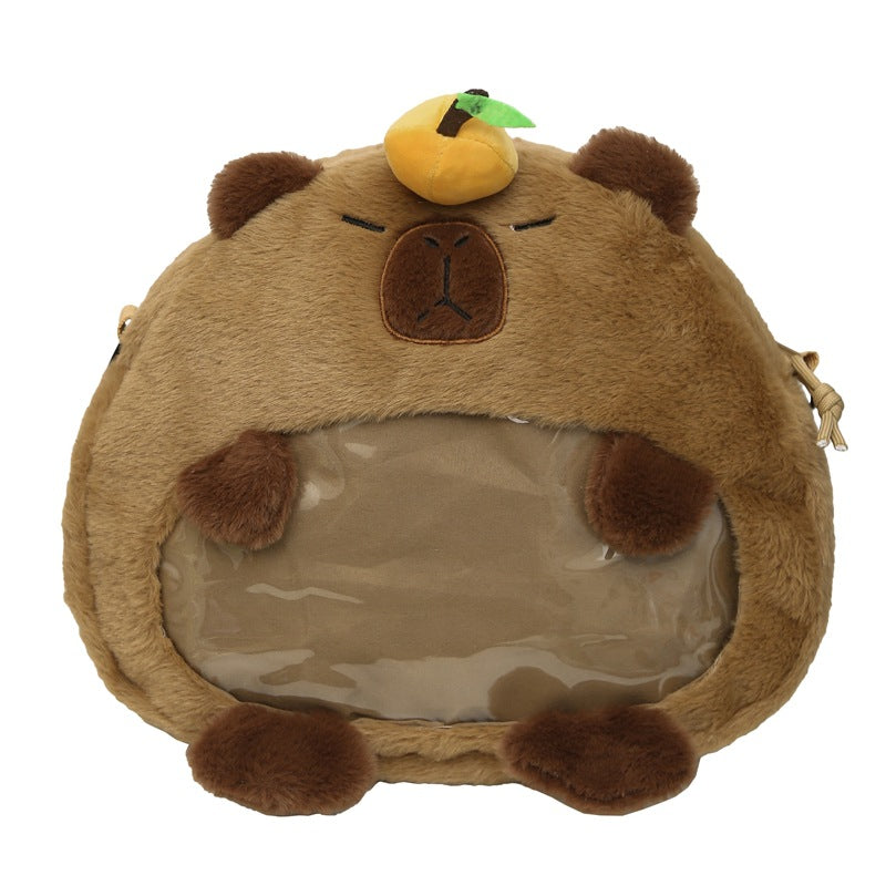 Plush Capybara Character Backpack LoungeYard — product view 4