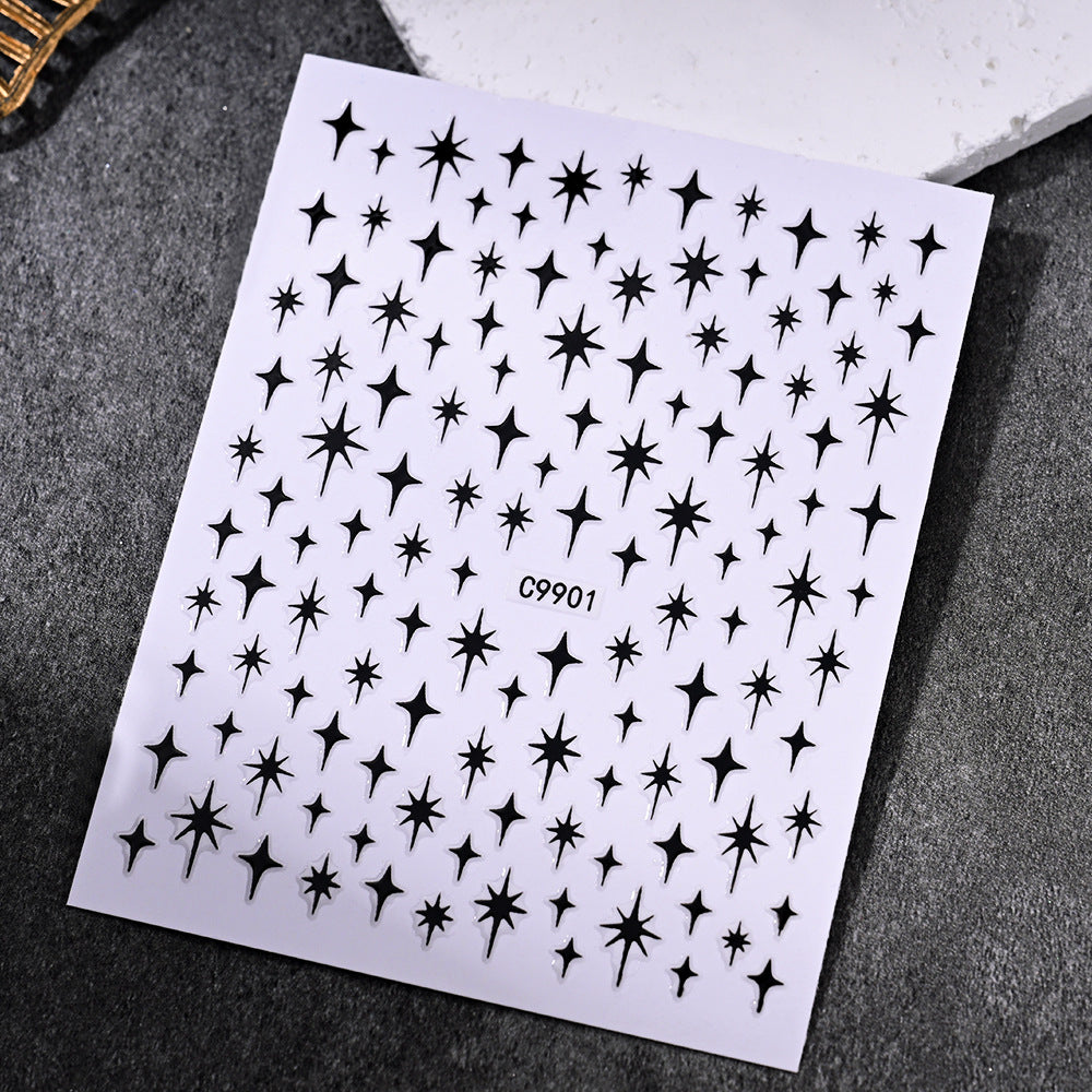 Gold Star Nail Art Decoration Stickers — product view 5