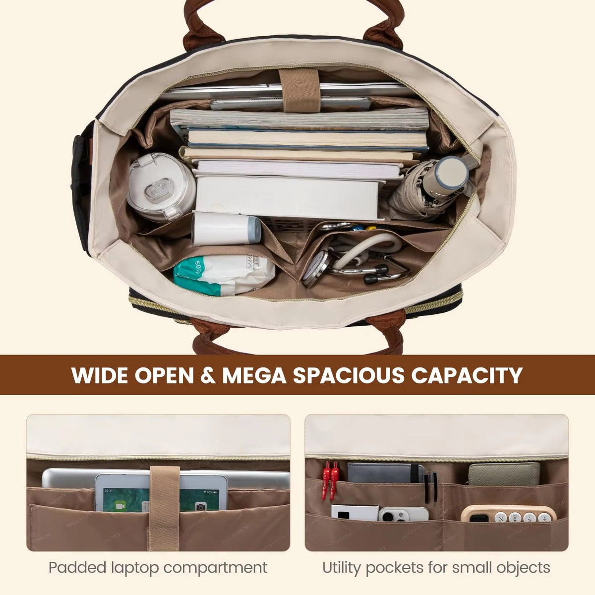 Practical Handbag with Structured Organizer LoungeYard — product view 3