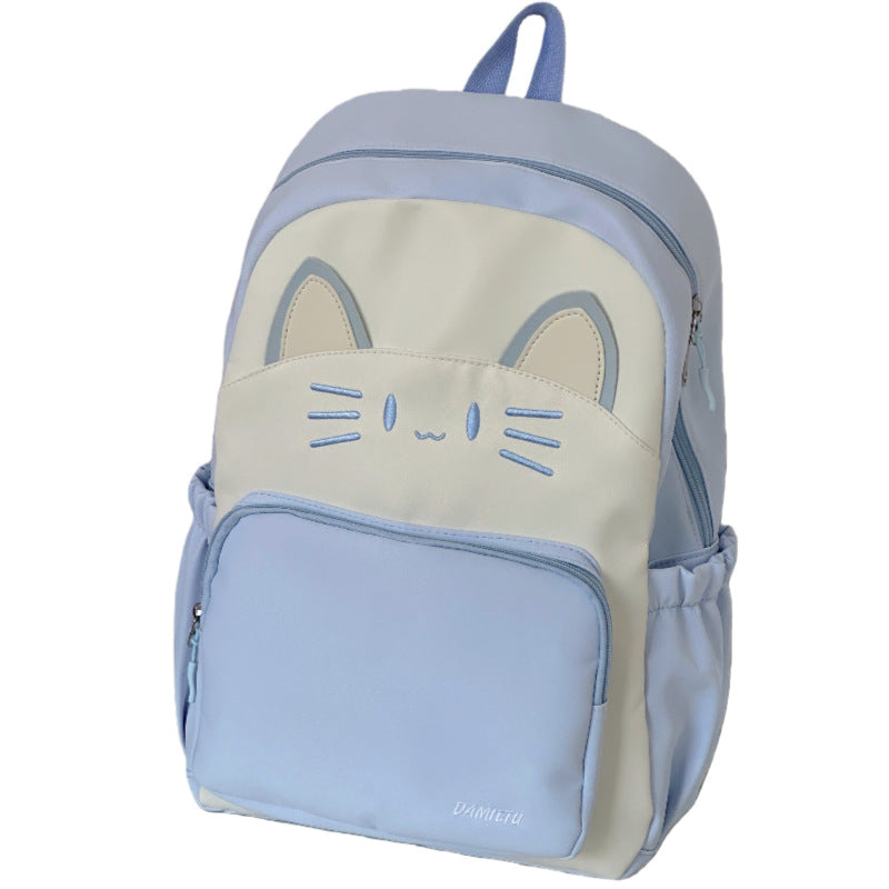 Cute Cat Face Backpack LoungeYard — product view 4
