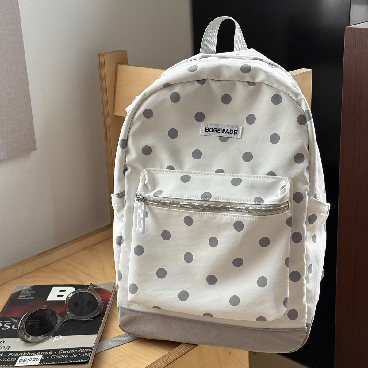 Casual Dot-Printed Backpack LoungeYard — product view 7