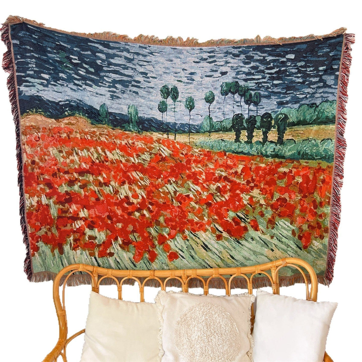 Artistic Floral Tapestry Throw Blanket — product view 5