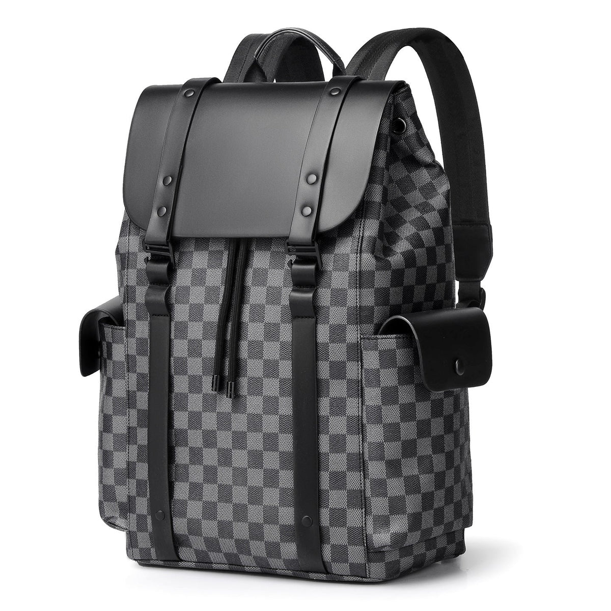 Vintage Checkered Pattern Backpack LoungeYard — product view 1