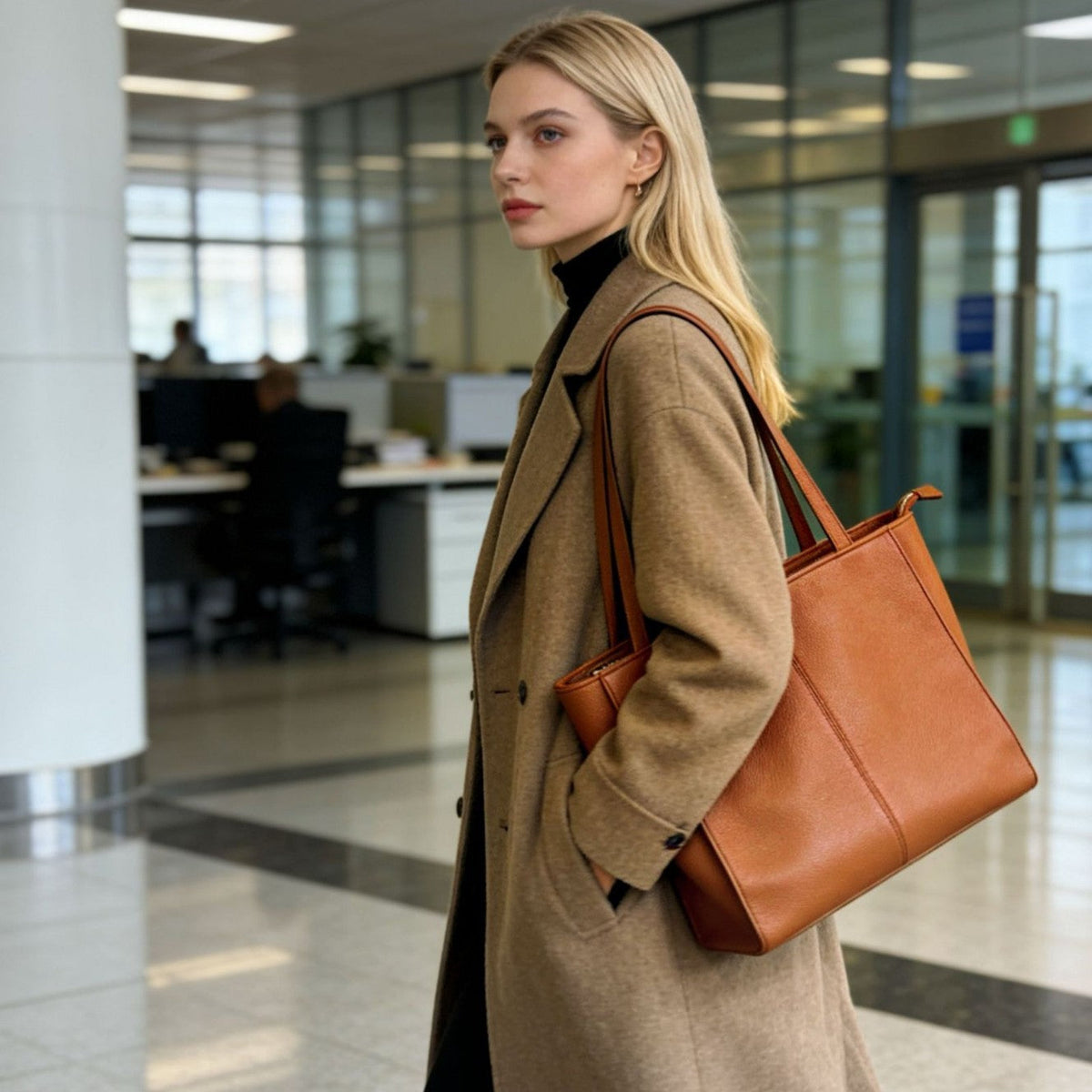 Elegant and Spacious Leather Bag LoungeYard — product view 2