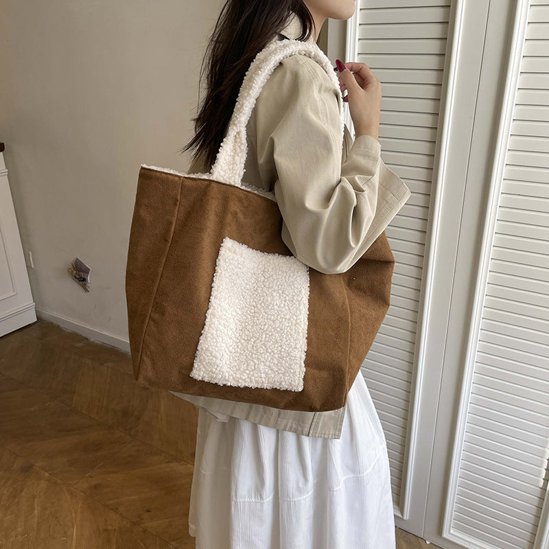Cozy Sherpa Lined Tote Bag LoungeYard — product view 4