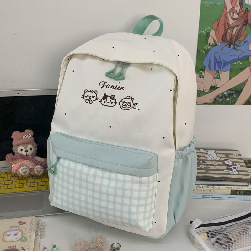 Cute Animal Embroidered Backpack LoungeYard — product view 6