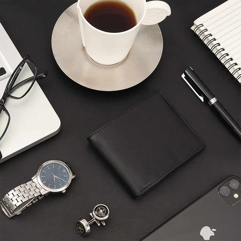 Textured Leather Bi-Fold Wallet LoungeYard — product view 2