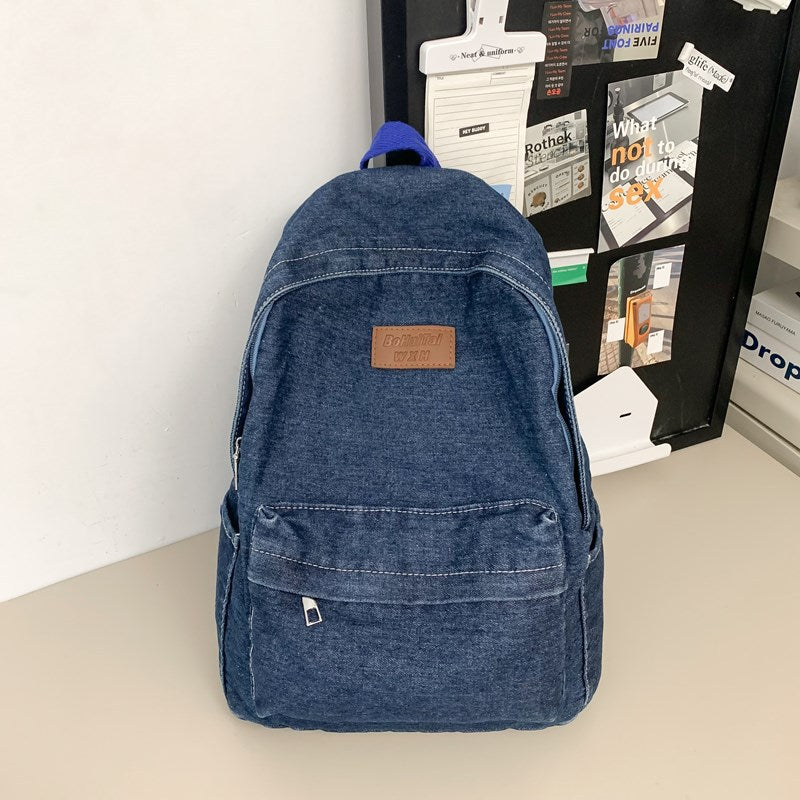 Denim Casual Backpack LoungeYard — product view 7
