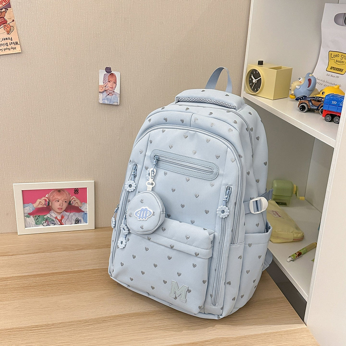 Heart-Patterned Adventure Backpack LoungeYard — product view 6