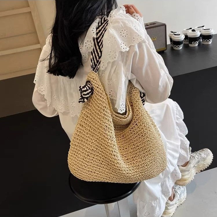 Large Handwoven Basket Shopper LoungeYard — product view 2