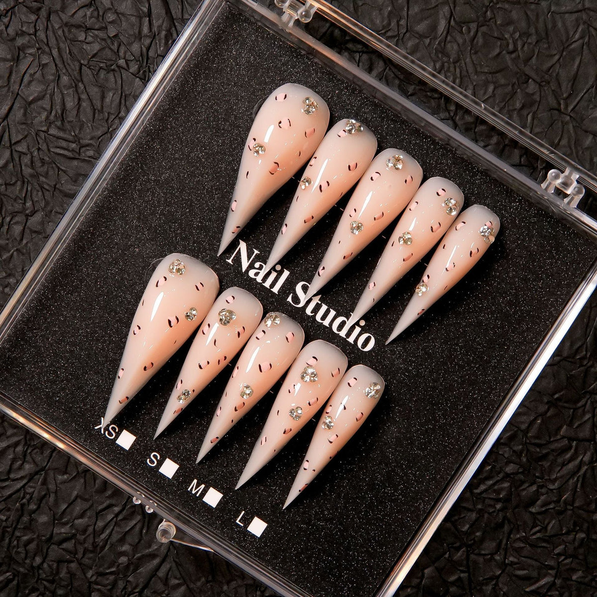 Stiletto Press-On Nail Set with Crystal Embellishments — product view 2