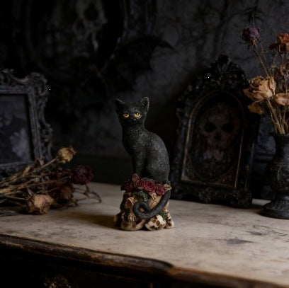 Decorative Black Cat Figurine Bowlift — product view 2