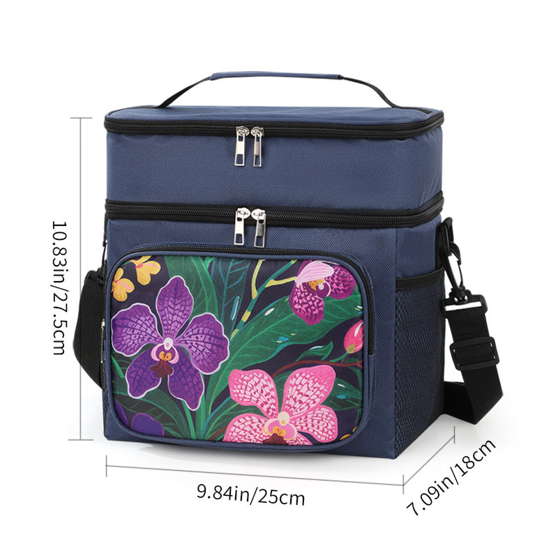 Insulated Floral Lunch Cooler Bag LoungeYard — product view 7