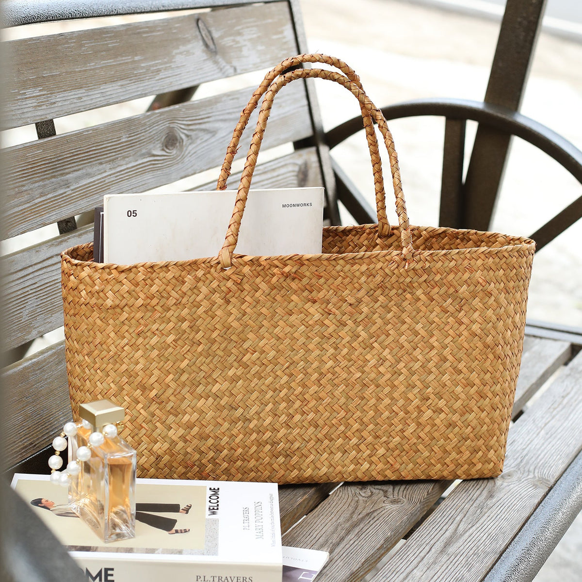 Extra-Large Handwoven Tote Bag LoungeYard — product view 1