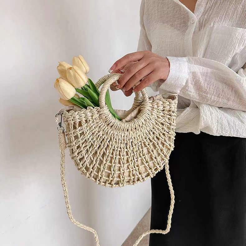 Handcrafted basket bag with playful design LoungeYard — product view 1