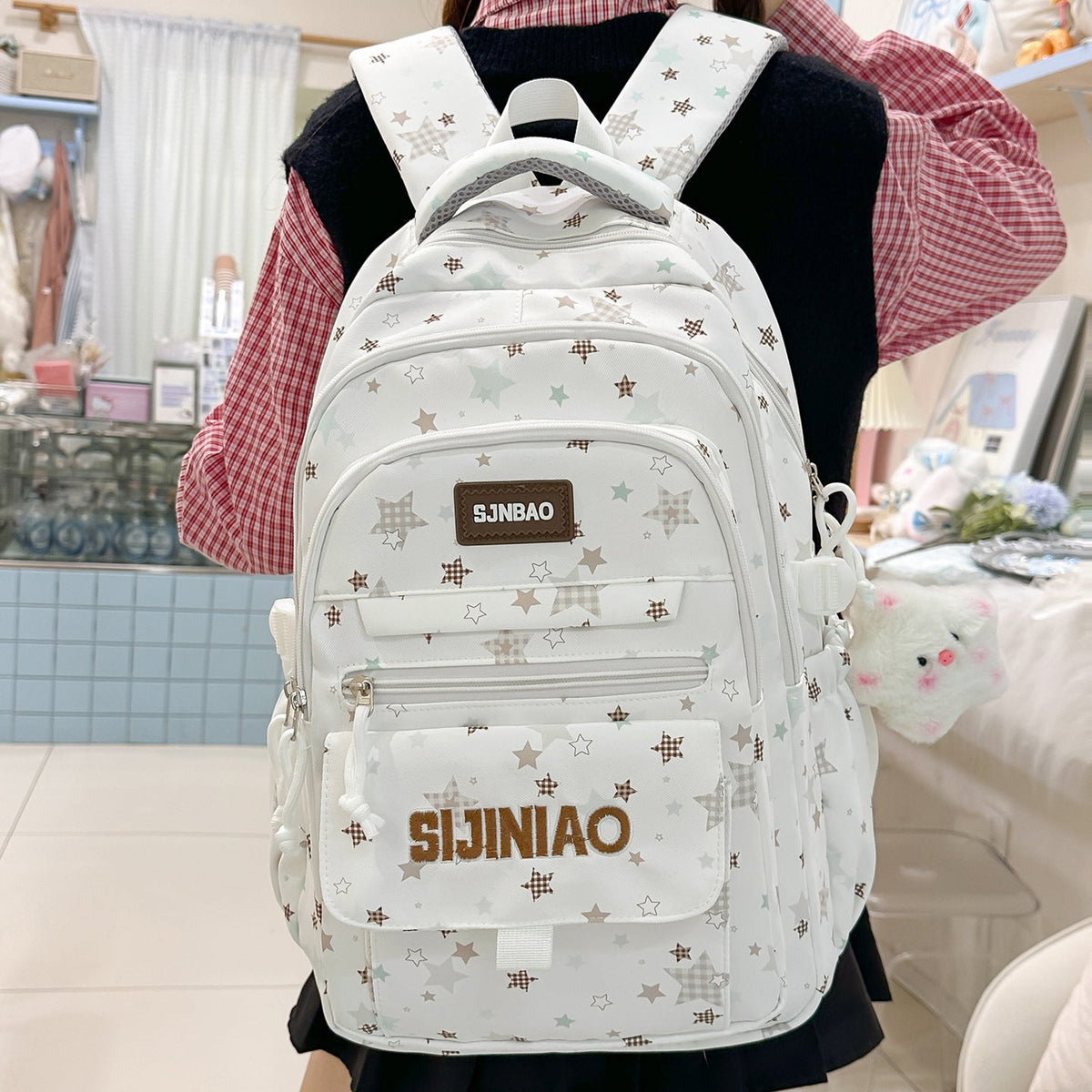 Cute Star-Embellished Everyday Backpack LoungeYard — product view 1