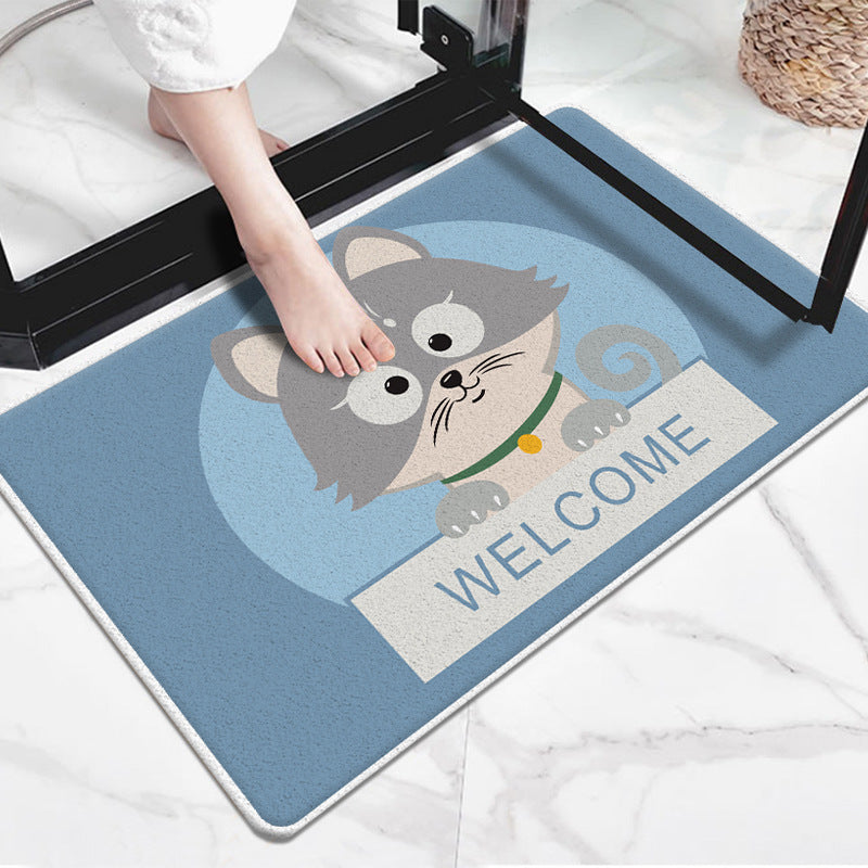 Cute Cartoon Dog-Themed Doormat Bowlift — product view 3