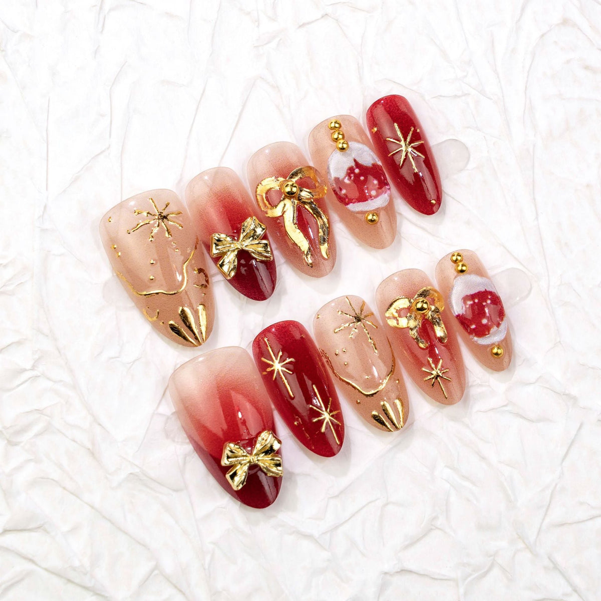 Festive Holiday-Themed Press-On Nail Art Set — product view 3