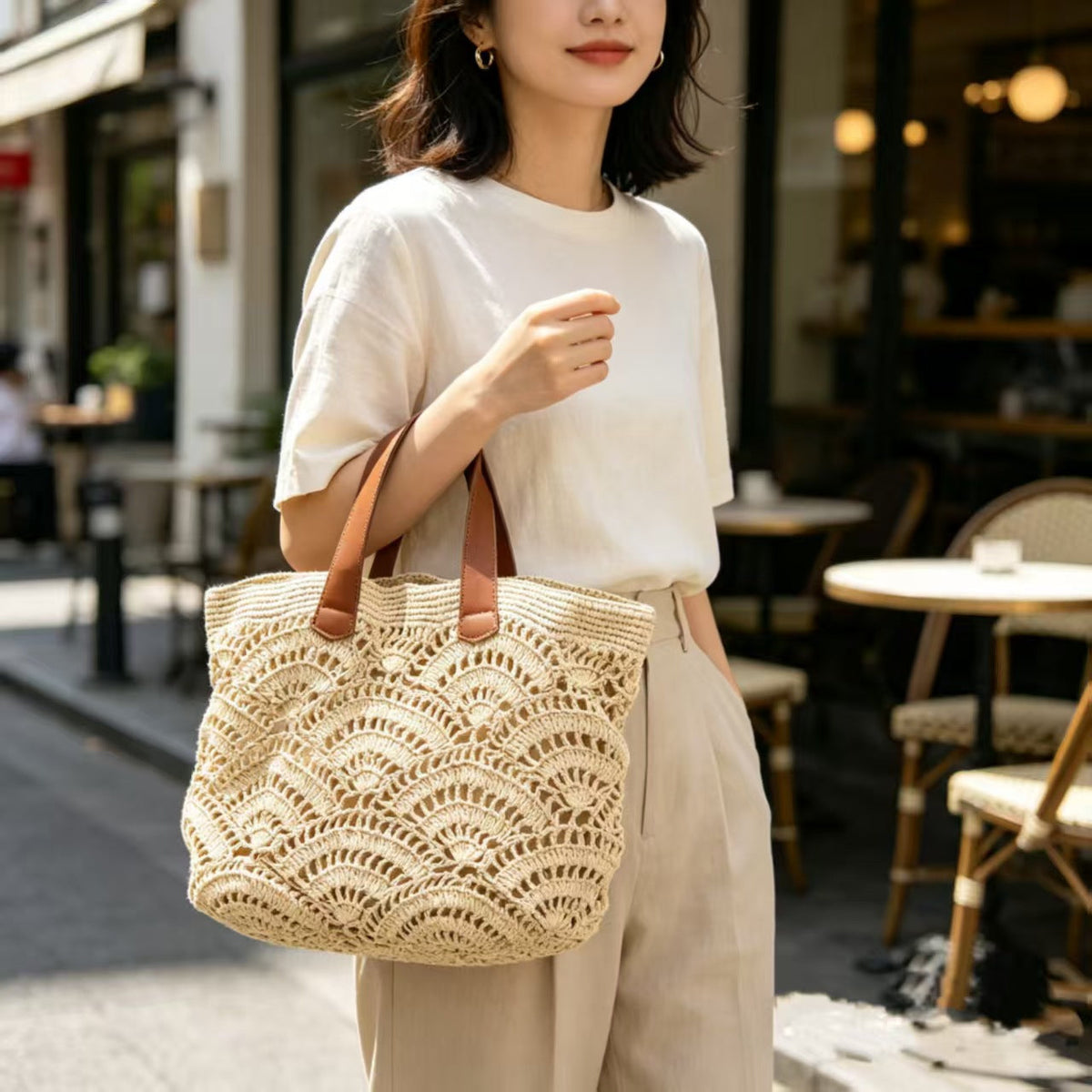 Handmade net basket bag LoungeYard — product view 1