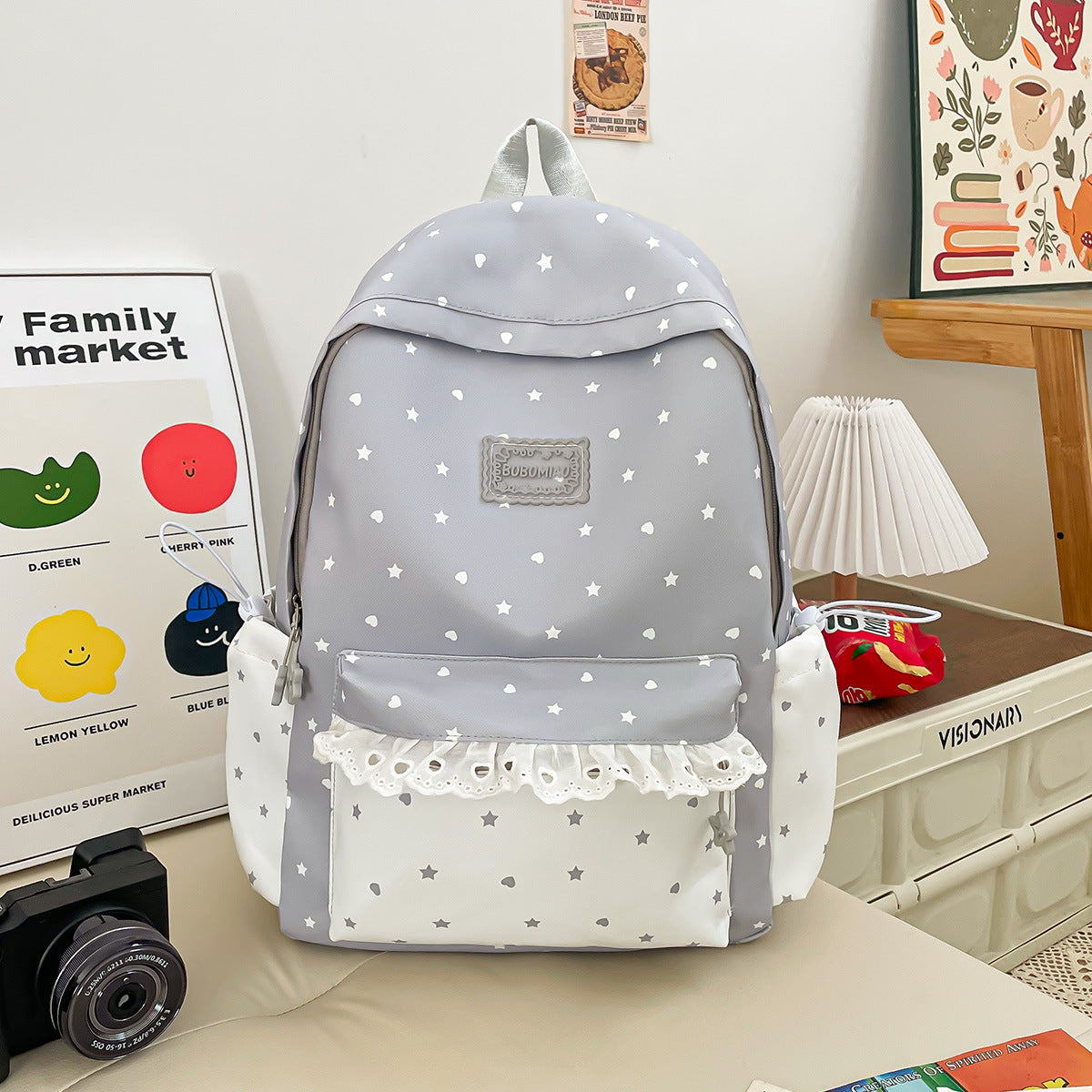 Playful Star-Patterned Backpack LoungeYard — product view 7