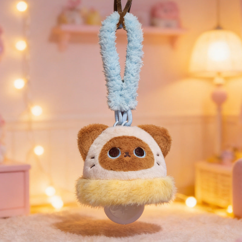 Plush pacifier holder with suction cup and cozy hanging loop — product view 2