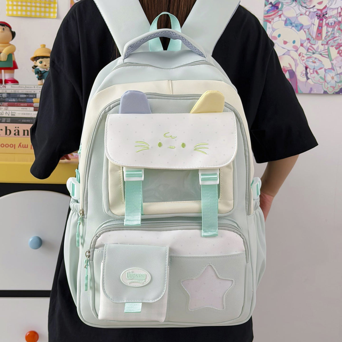 Cute Cat-Ear Themed Backpack LoungeYard — product view 1