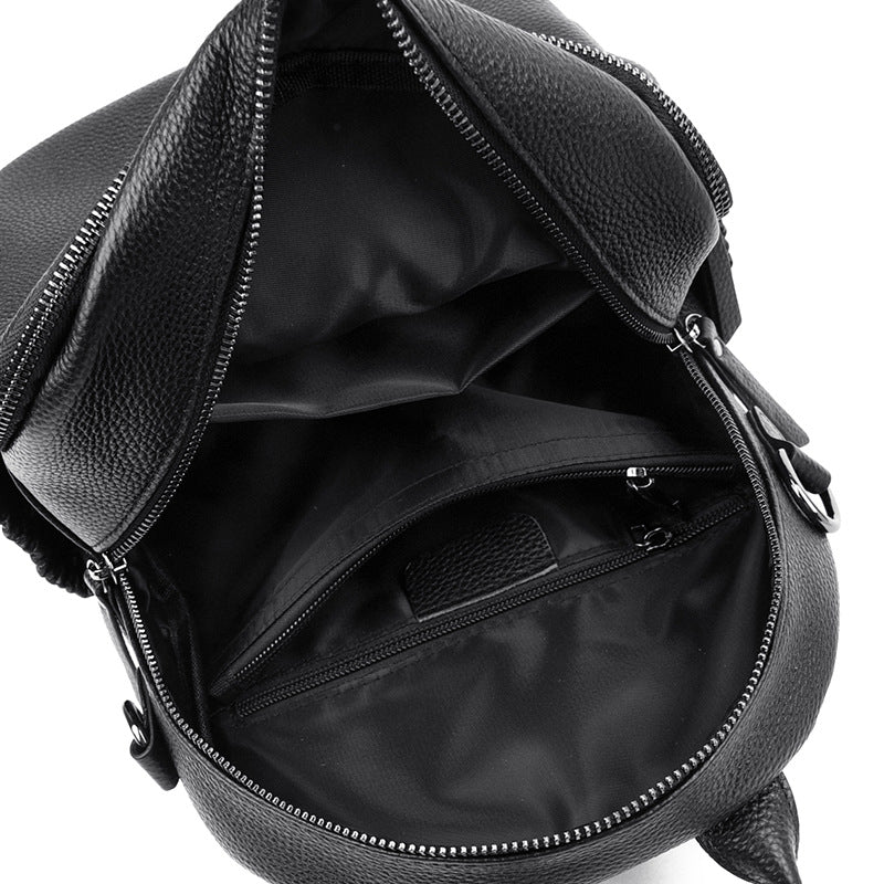 Multi-Functional Textured Leather Backpack LoungeYard — product view 4