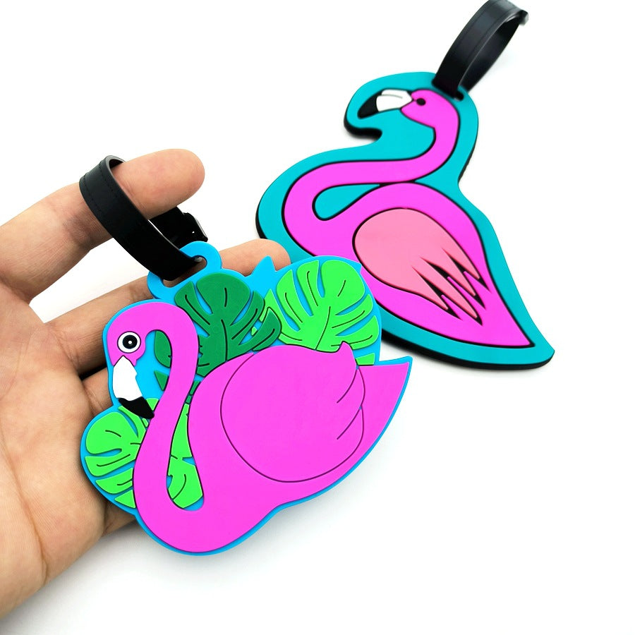 Tropical Flamingo Luggage Tag LoungeYard — product view 2