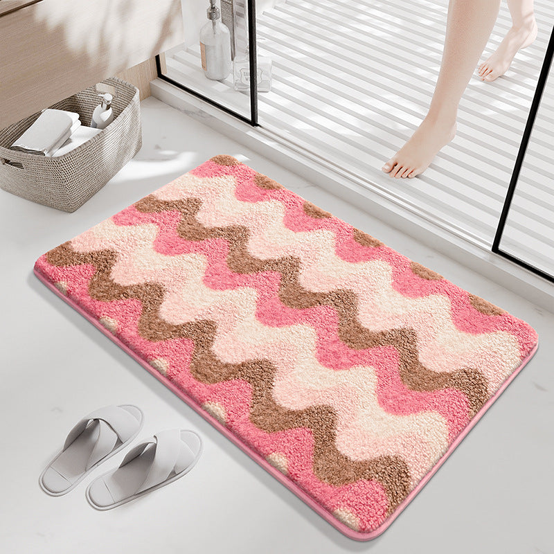 Decorative Wave Pattern Bath Mat Bowlift — product view 6