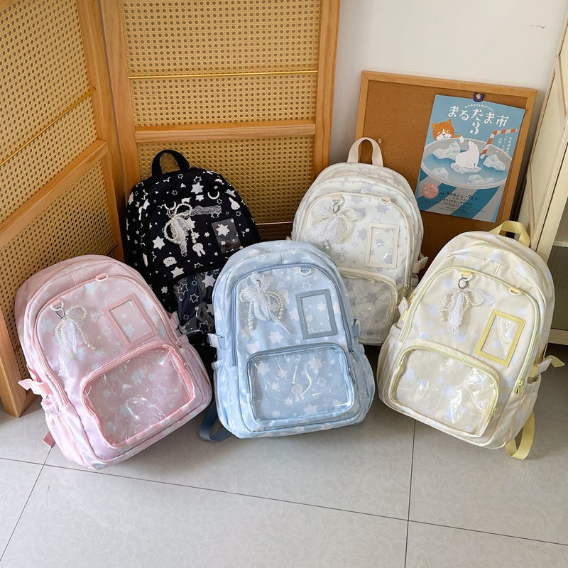 Whimsical Star-Print School Backpack LoungeYard — product view 4