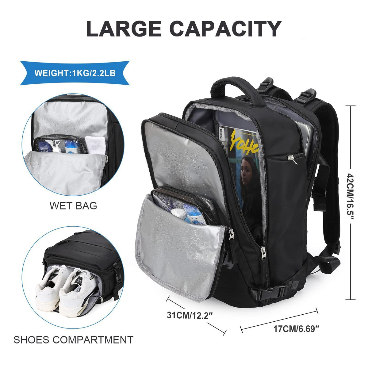 Versatile Multi-Functional Travel Backpack LoungeYard — product view 5