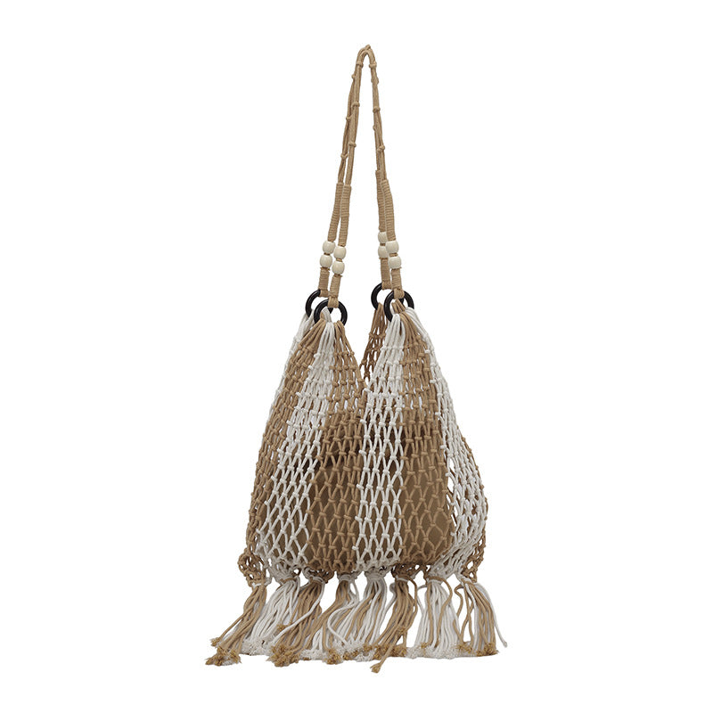 Macrame Tote Bag with Tassels LoungeYard — product view 5
