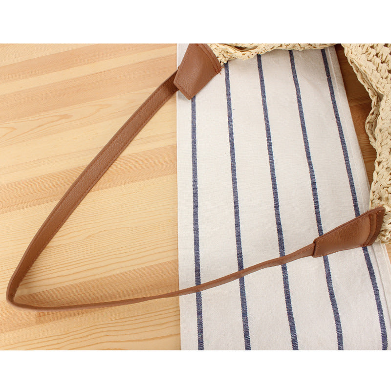 Handcrafted macrame bag with elegant leather accent LoungeYard — product view 2