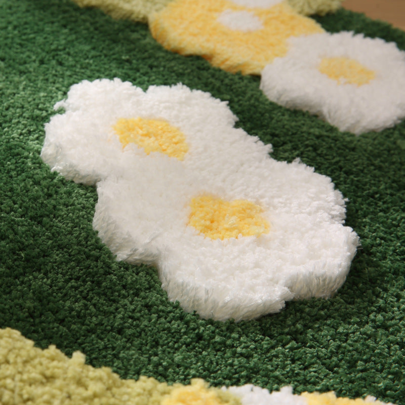 Floral Design Plush Bath Mat — product view 3