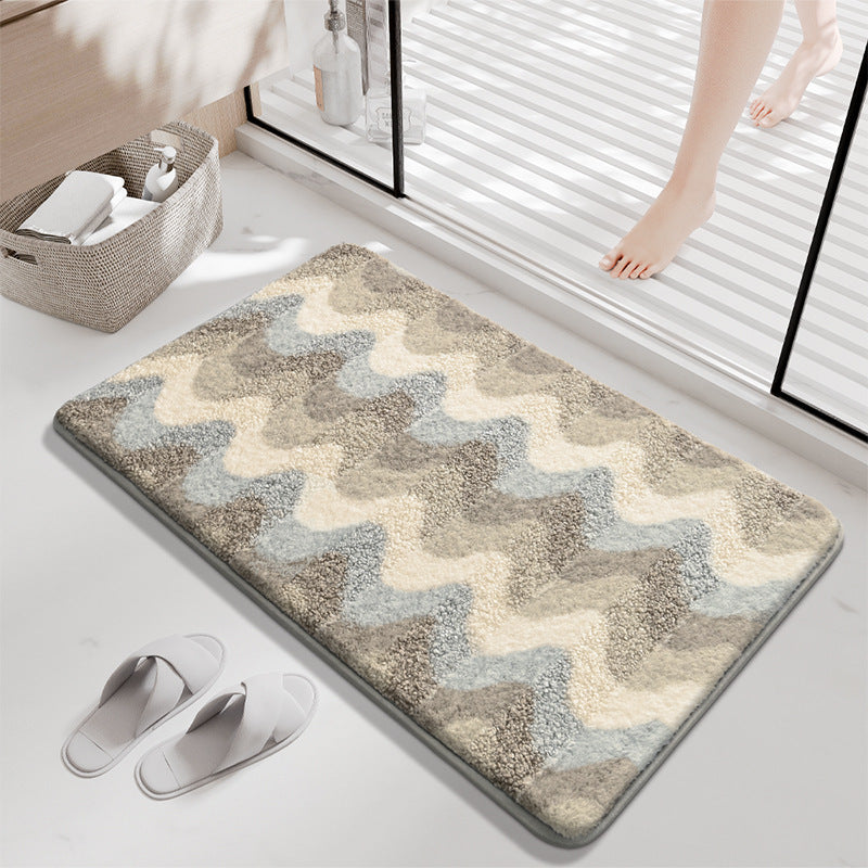 Decorative Wave Pattern Bath Mat Bowlift — product view 1