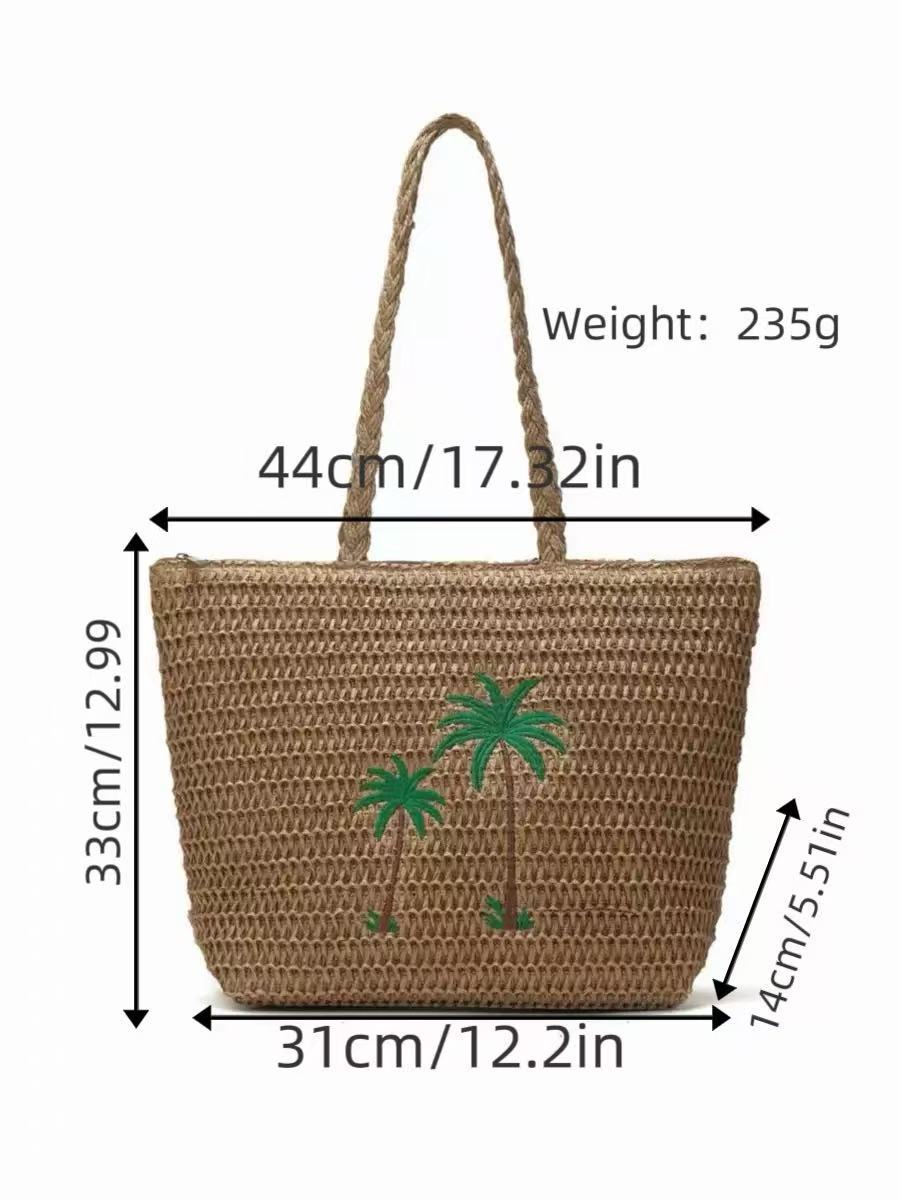 Beach bag with handcrafted palm pattern LoungeYard — product view 5