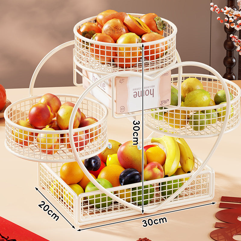 Heart Shaped Three Tier Metal Fruit Basket Organizer — product view 7