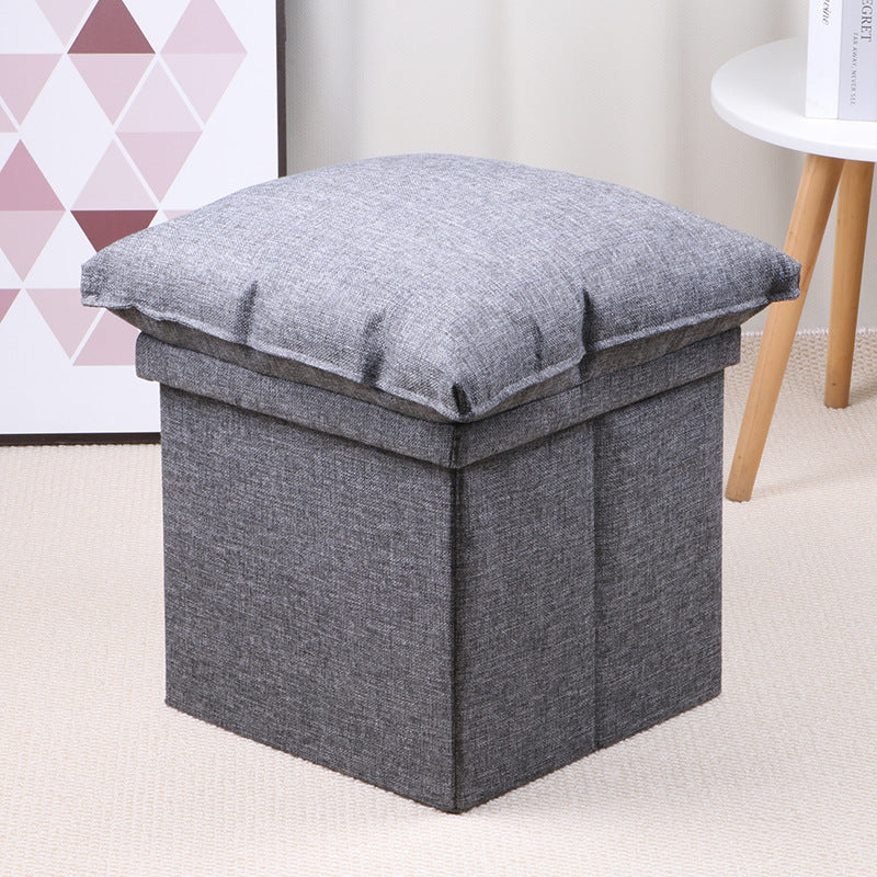 Plush Square Storage Stool Bowlift — product view 1