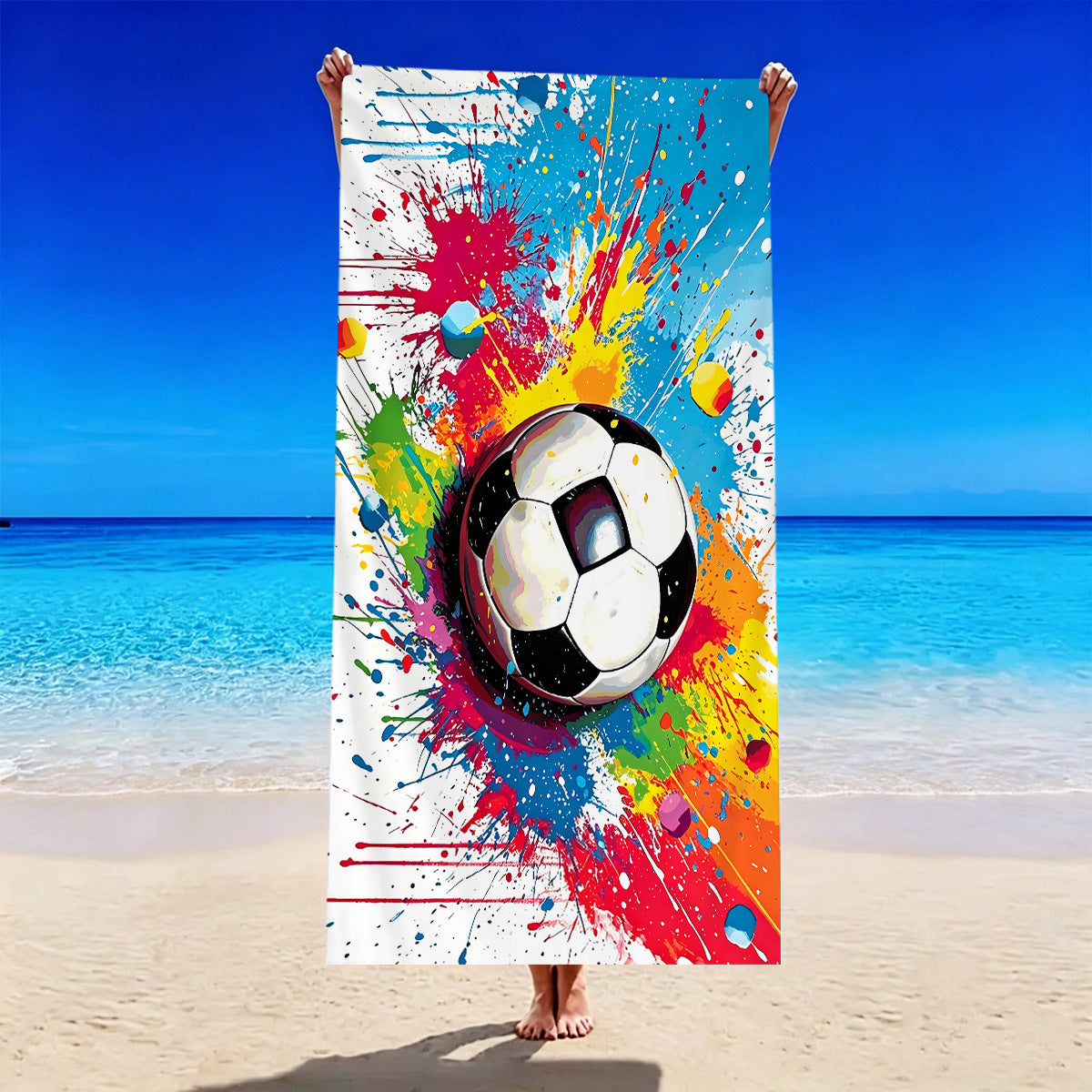 Football-themed beach towel LoungeYard — product view 5