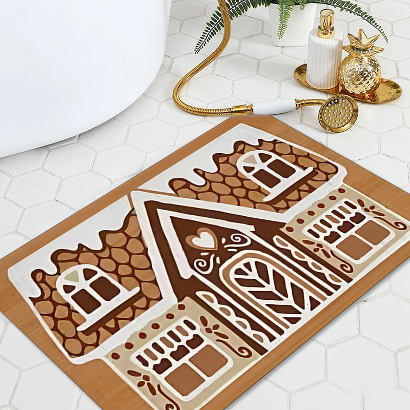 Festive Gingerbread-Themed Bath Mat — product view 3