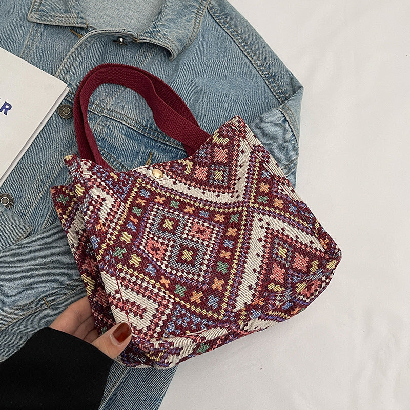 Handcrafted Geometric Patterned Tote Bag — product view 7